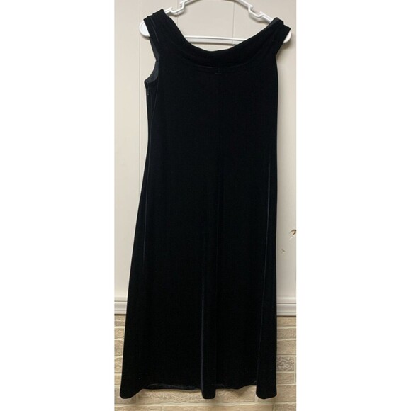 Crimson by Lawrence Kurtz Evening Dress Women's Size 10 Black Velour Beaded - Picture 5 of 10